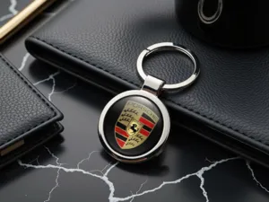 Porsche Porte-clés Luxe Acier Inoxydable Premium
